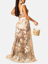 Besticktes Party-Brautkleid aus Netzstoff